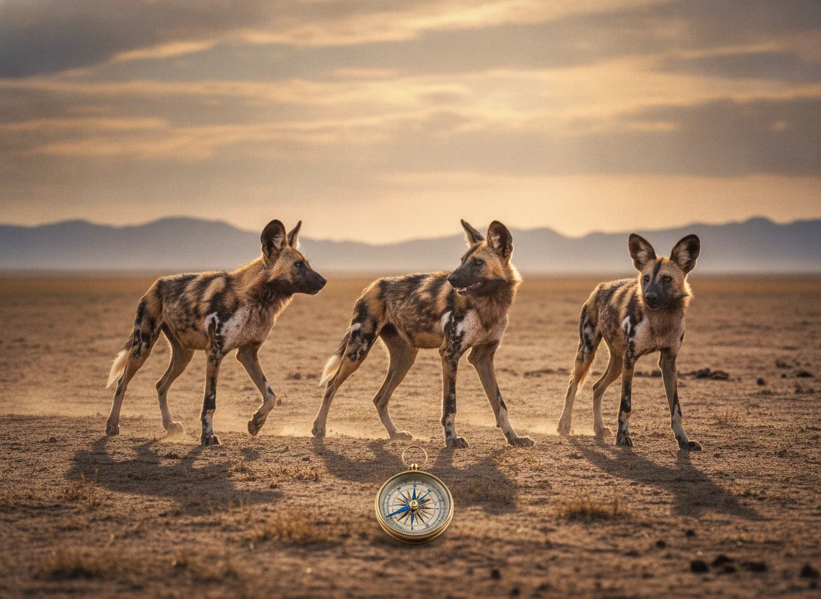 AI-generated conceptual illustration for the lesson: Wild Dogs Travel Far to Find Mates