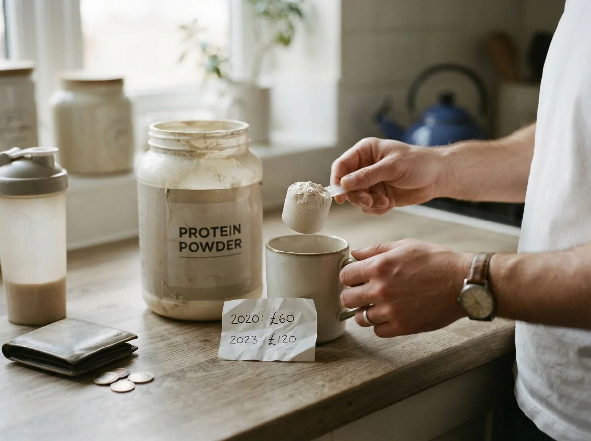AI-generated conceptual illustration for the lesson: Protein Powder Prices Go Up