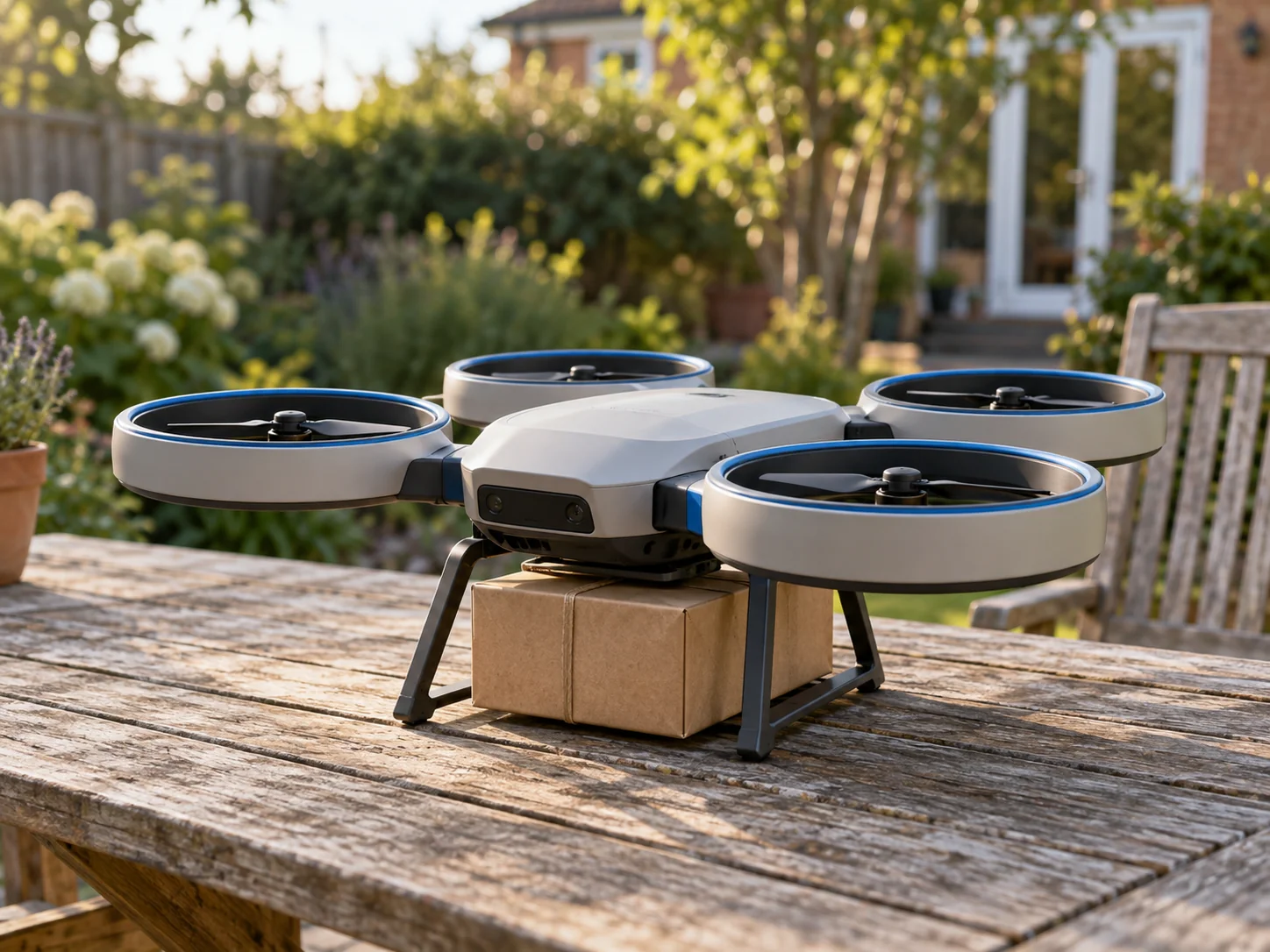 AI-generated conceptual illustration for the lesson: Companies Try to Make Delivery Drones Quieter